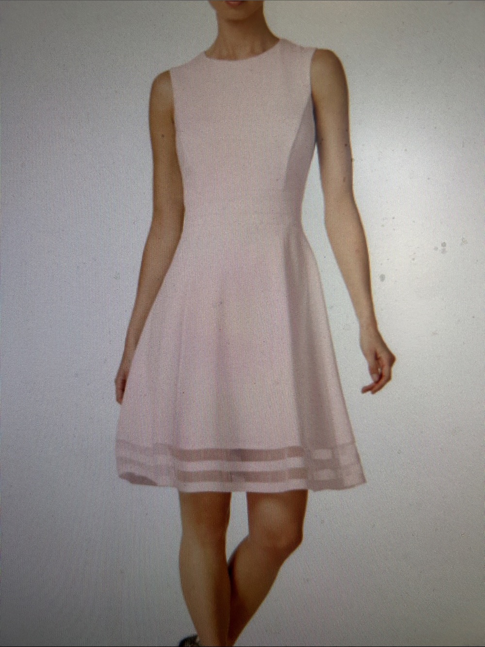 Calvin Klein SZ10 Blush Pink Fit & Flare Dress Career Capsule Wardrobe Dressy